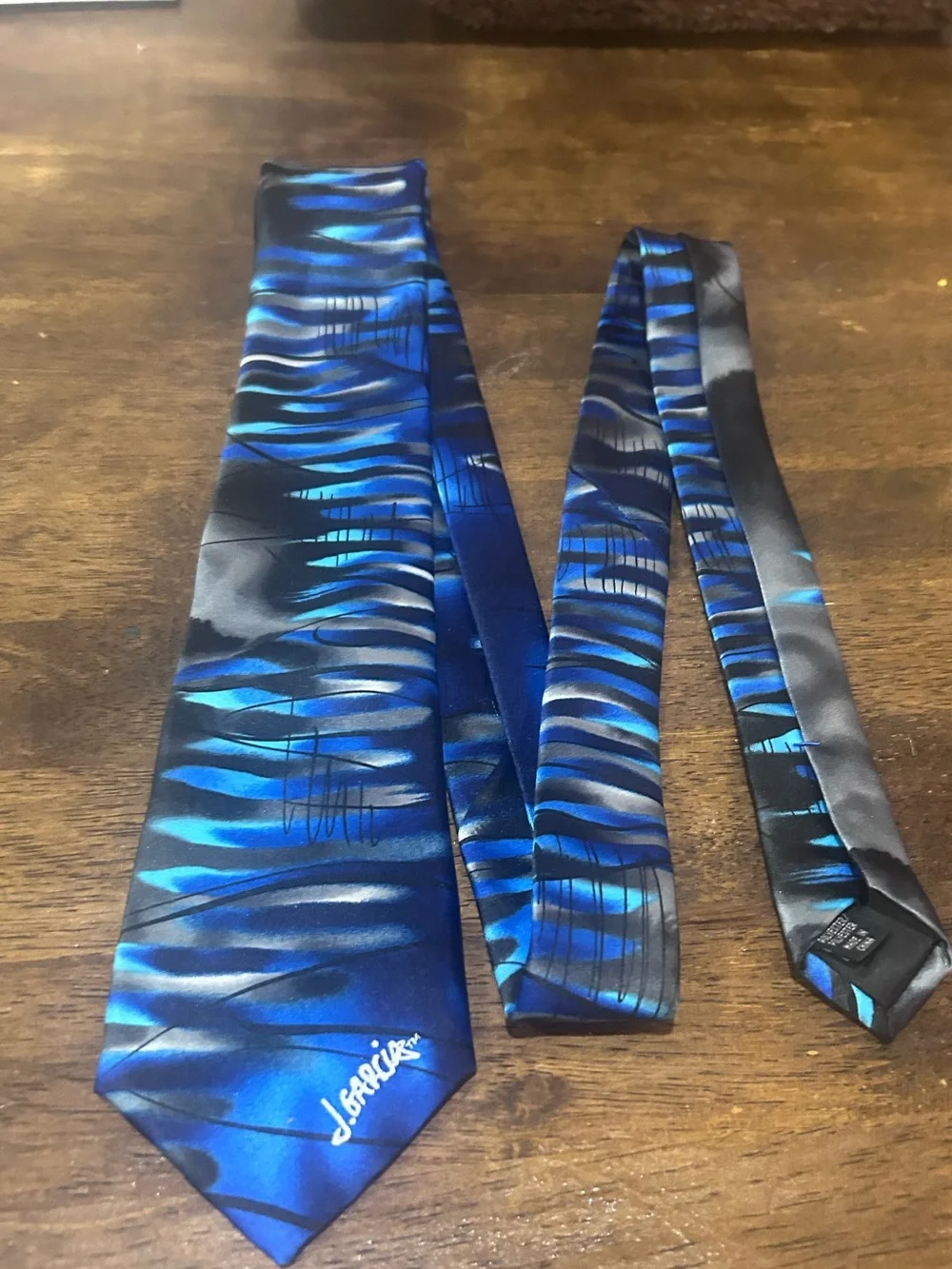 J. GARCIA Men's 100% Polyester Tie van gogh’s tree Blue ~Collector's Edition!
